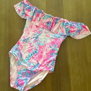 Lilly Pulitzer off-the-shoulder swimsuit
